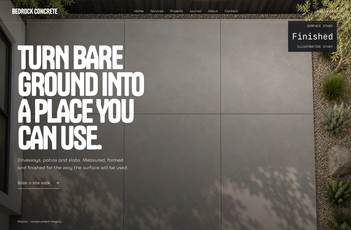 Bedrock Concrete Elite website design