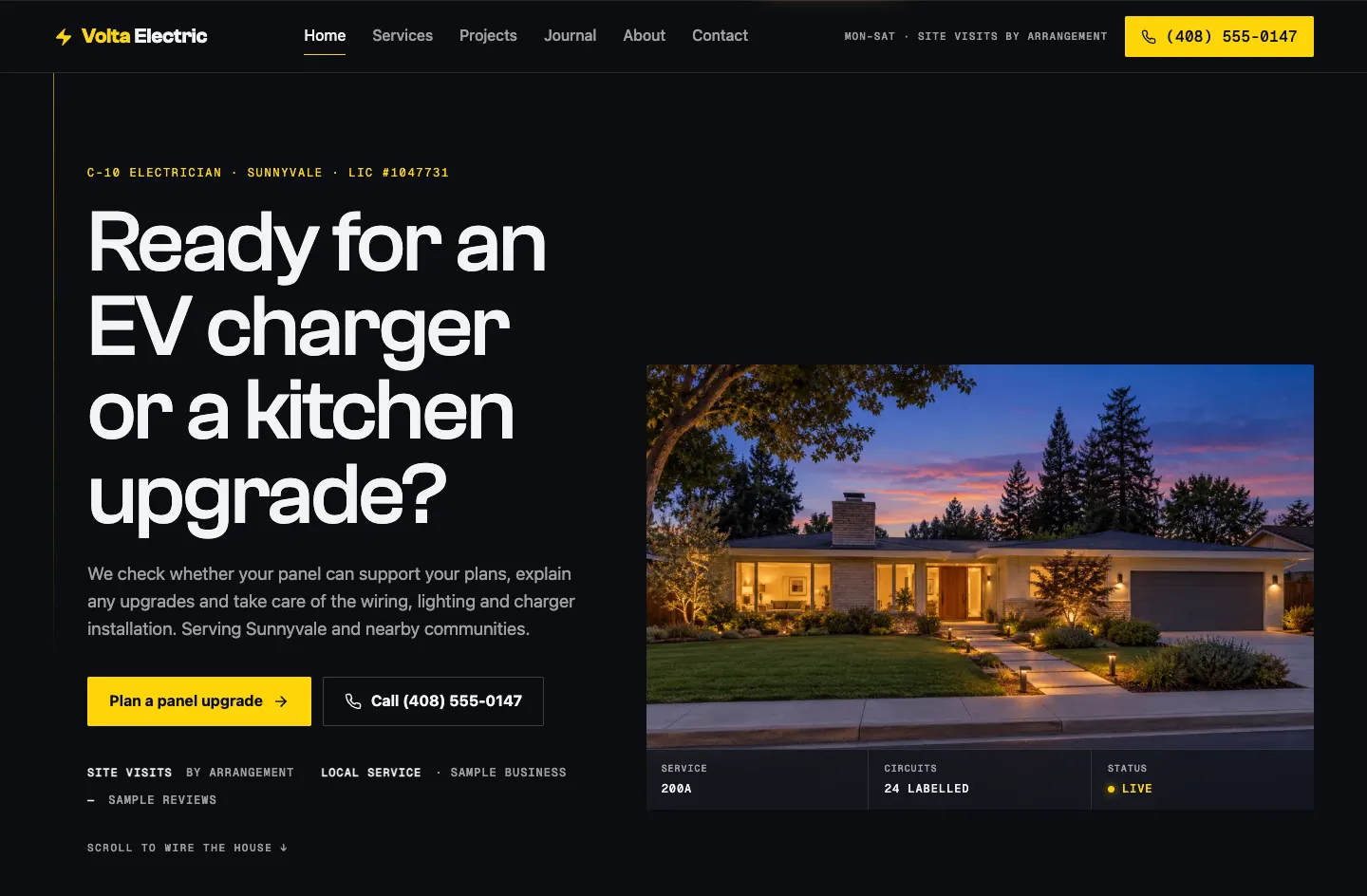 Volta Electric Premium website design