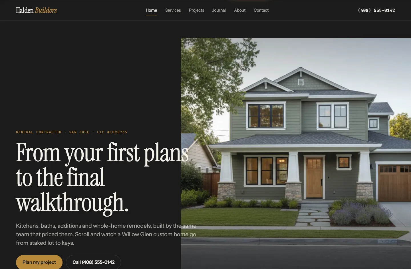 Halden Builders Premium website design