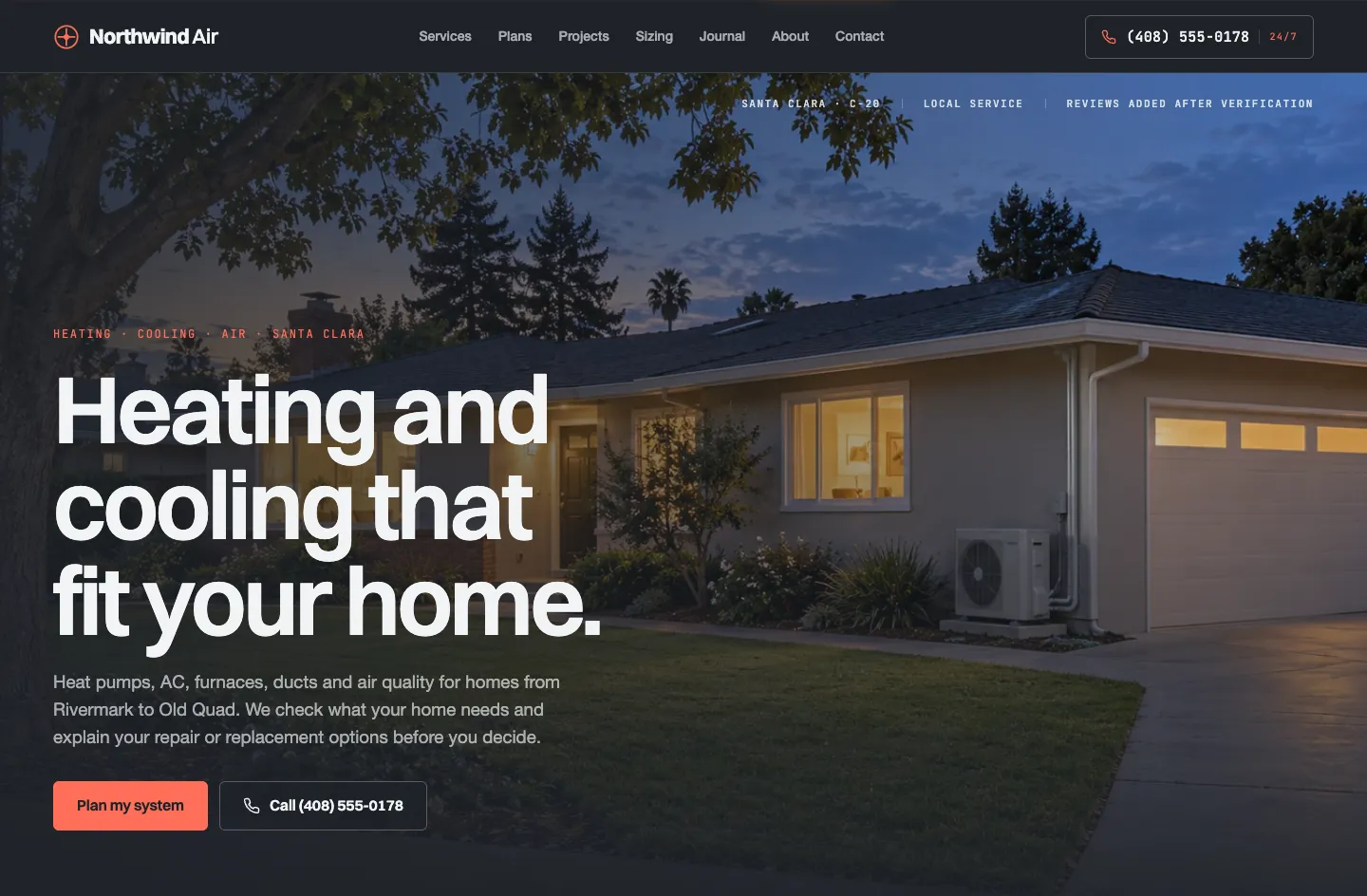 Northwind Air Premium website design