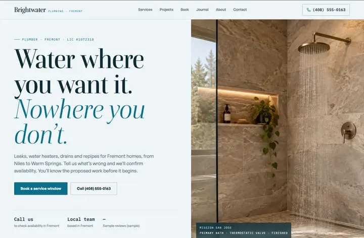 Brightwater Plumbing Premium design