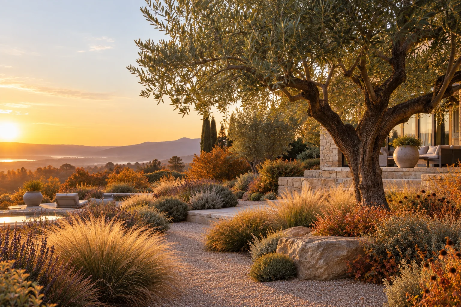 Saratoga garden in autumn