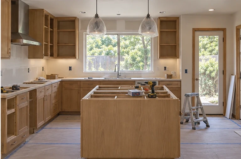 Almaden kitchen, final details: Pendants hung, backsplash grouted, stools arrive.