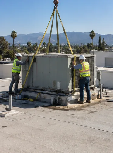 A fourplex rooftop unit, craned and commissioned: stage 2, assess.
